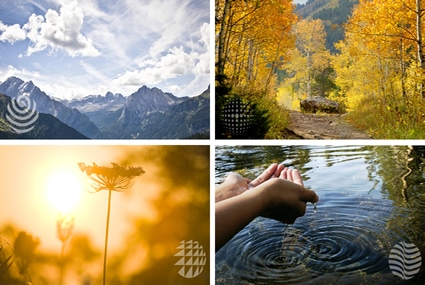 4 Elemente im Natürlich. Hotel in Fiss - Tirol. Erde - Wasser - Feuer und Luft
