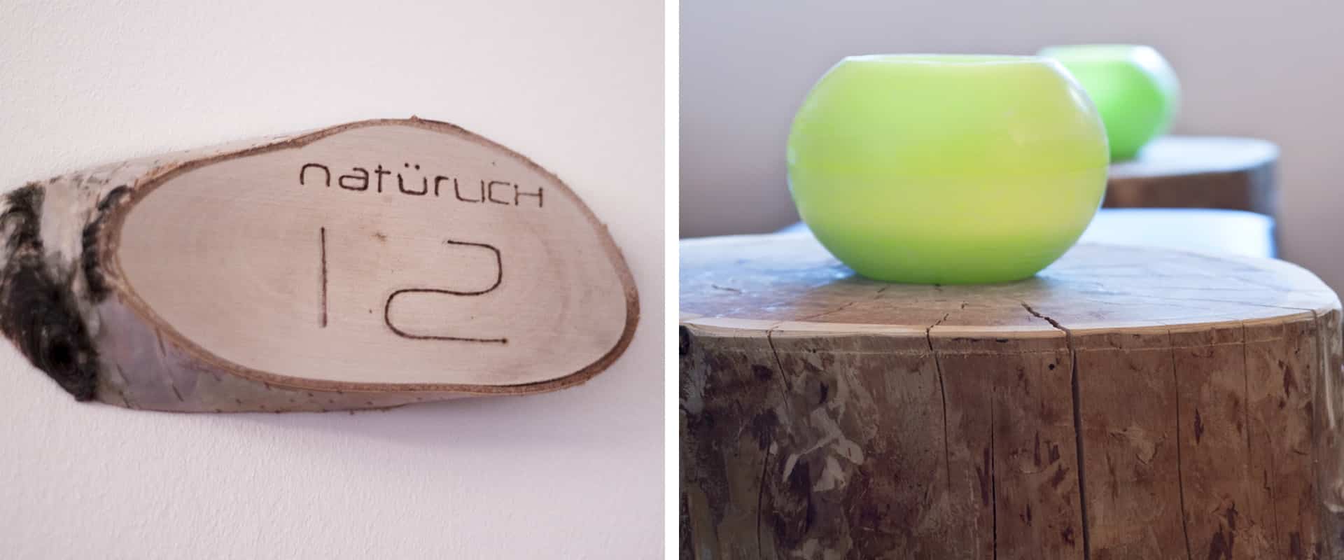 Natürlich Philosophie. Holz und Kerzen. Hotel Natürlich in Fiss, Tirol