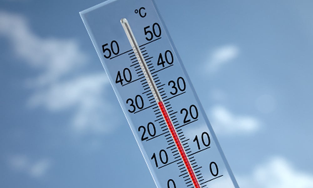 Wetter in Serfaus-Fiss-Ladis. Blendend viel Sonne. Thermometer. Weather / Weer.