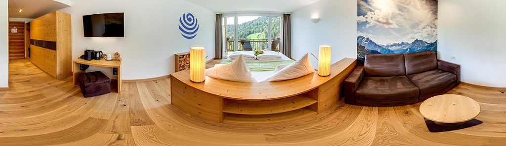 360° Aufnahme der Juniorsuite. Natürlich hotel mit Charakter in Österreich.