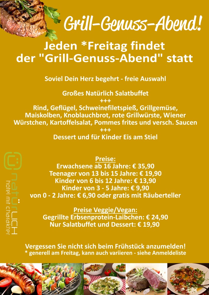 Themenabend - Grillabend - Hotel Natürlich in Fiss, Tirol