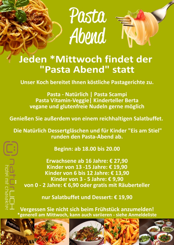 Themenabend - Pastabend - Hotel Natürlich in Fiss, Tirol