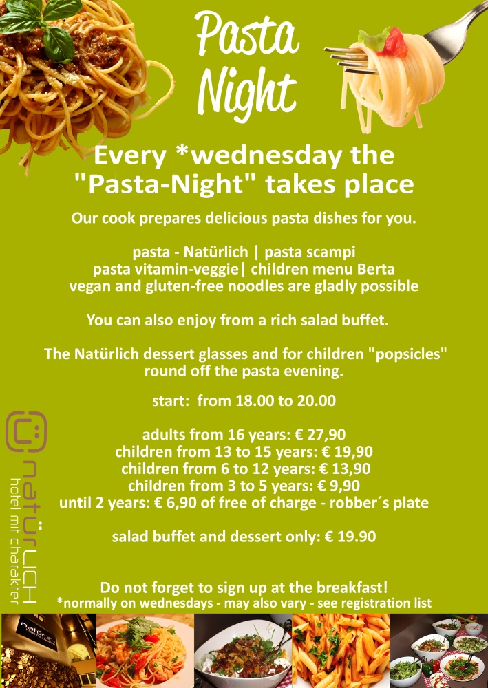 Pasta-Evening - Hotel Natürlich in Fiss, Tirol